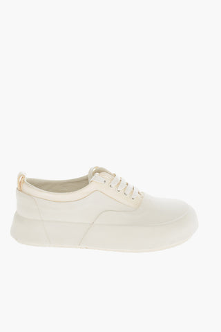 Lace-up VULCANISED Rubber and Leather Sneakers