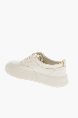 Lace-up VULCANISED Rubber and Leather Sneakers
