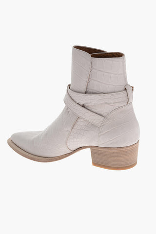 Stivaletti Texani JODHPUR in Suede Effetto Coccodrillo 5cm