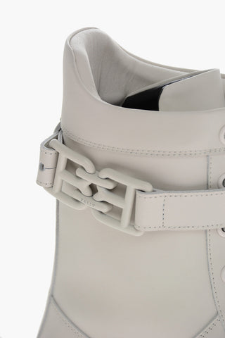 Lace-up GIOELE Combat Booties with Logoed Buckle
