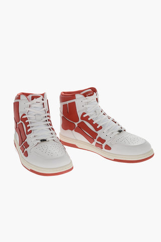 High-top SKEL TOP Leather Sneakers with Patches