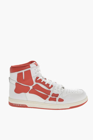 High-top SKEL TOP Leather Sneakers with Patches