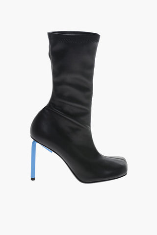Squared Toe ALLEN Eco-leather Sock Booties 9cm