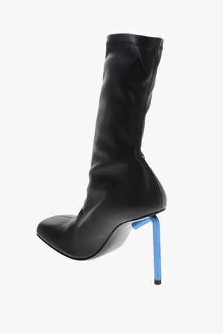 Squared Toe ALLEN Eco-leather Sock Booties 9cm