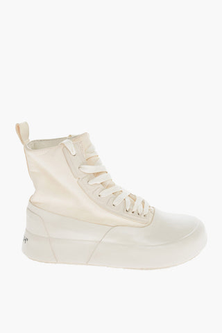 High-top VULCANISED Rubber and Leather Sneakers
