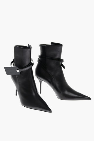 Stiletto Heel ZIP TIE Leather Booties 9cm