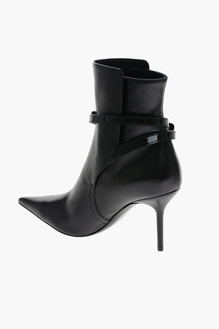 Stiletto Heel ZIP TIE Leather Booties 9cm