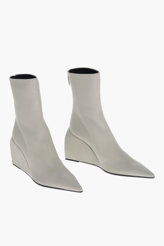 Stivaletti WEDGE in Pelle con Zip Posteriore 9cm