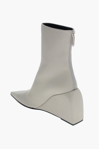 Stivaletti WEDGE in Pelle con Zip Posteriore 9cm