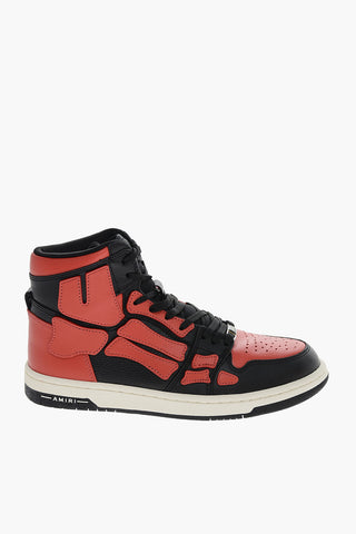 High-top SKEL TOP Leather Sneakers with Patches