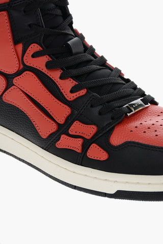 High-top SKEL TOP Leather Sneakers with Patches