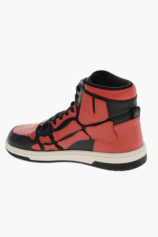High-top SKEL TOP Leather Sneakers with Patches