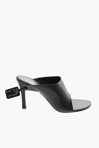 Mules in Pelle ZIP TIE con Suola in Cuoio 9cm