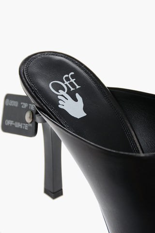 Mules in Pelle ZIP TIE con Suola in Cuoio 9cm