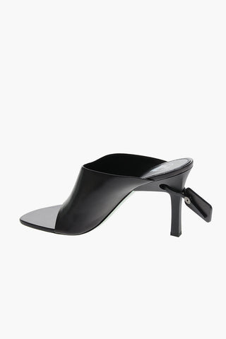 Mules in Pelle ZIP TIE con Suola in Cuoio 9cm