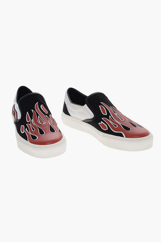 Sneakers Slip On FLAME con Applicazione in Pelle
