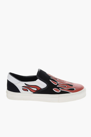Sneakers Slip On FLAME con Applicazione in Pelle