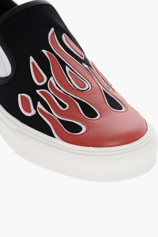 Sneakers Slip On FLAME con Applicazione in Pelle