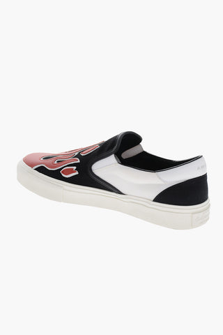 Sneakers Slip On FLAME con Applicazione in Pelle