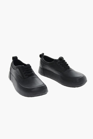 Lace-up VULCANISED Rubber and Leather Sneakers