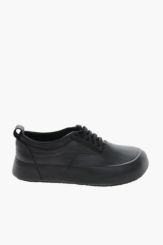 Lace-up VULCANISED Rubber and Leather Sneakers
