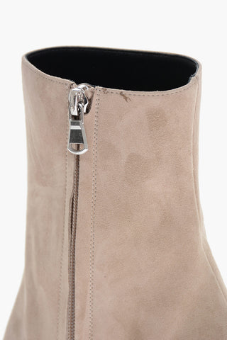 Inner Zip Suede Booties 8cm