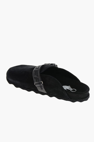 Suede INDUSTRIAL Flat Mules with Safety Buckle