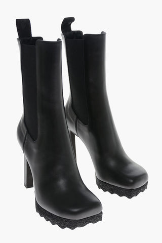 Squared Toe SPONGE Leather Chelsea Booties