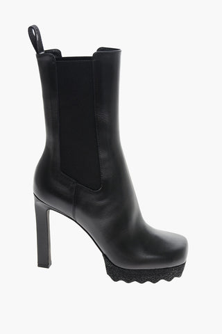 Squared Toe SPONGE Leather Chelsea Booties