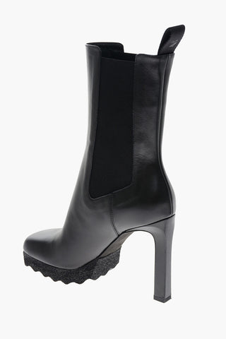 Squared Toe SPONGE Leather Chelsea Booties