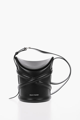 Leather CURVE SMALL Bucket Bag with Adjustable Shoulder Strap