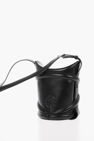 Leather CURVE SMALL Bucket Bag with Adjustable Shoulder Strap