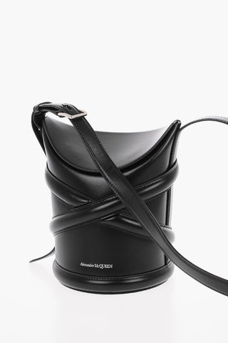 Leather CURVE SMALL Bucket Bag with Adjustable Shoulder Strap