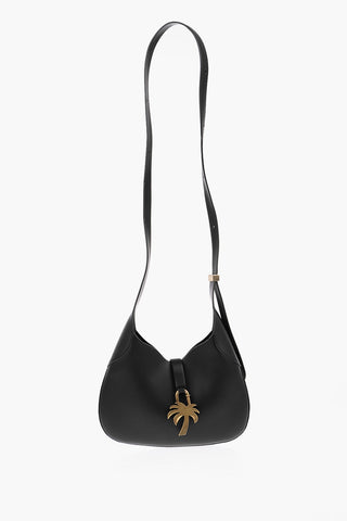 Leather Hobo Bag with Metal Palm