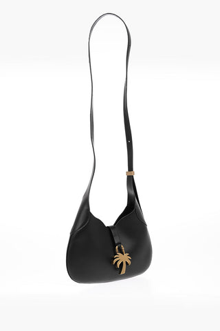 Leather Hobo Bag with Metal Palm