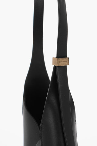 Leather Hobo Bag with Metal Palm