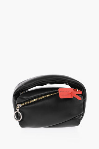 Leather PUMP Handbag with Asymmetric Zip