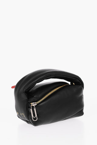 Leather PUMP Handbag with Asymmetric Zip