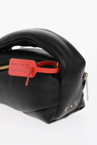 Leather PUMP Handbag with Asymmetric Zip