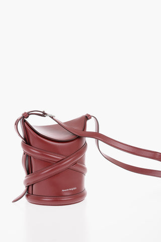 Leather CURVE SMALL Bucket Bag with Adjustable Shoulder Strap