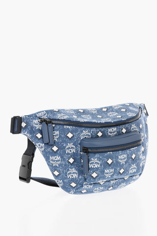 Marsupio in Denim Monogram con Tasca Frontale