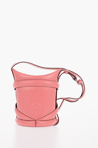 Leather CURVE SMALL Bucket Bag with Adjustable Shoulder Strap