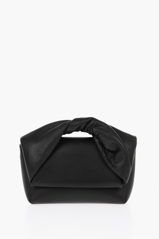 Soft Leather TWISTER Shoulder Bag with Golden Shoulder Strap