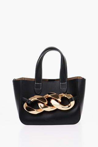 Leather MINI CHAIN Tote Bag with Adjustable Shoulder Strap