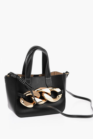 Leather MINI CHAIN Tote Bag with Adjustable Shoulder Strap