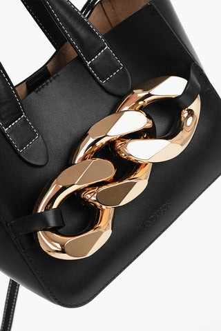 Leather MINI CHAIN Tote Bag with Adjustable Shoulder Strap