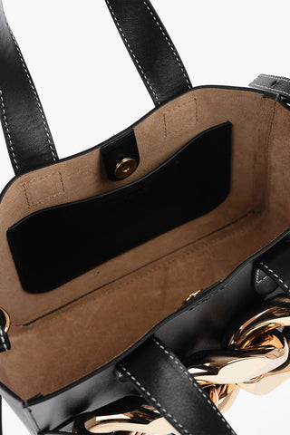 Leather MINI CHAIN Tote Bag with Adjustable Shoulder Strap