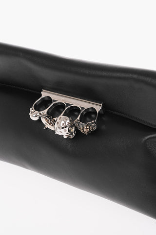 Leather JEWEL KNUCKLES Clutch with Magnetic Closure