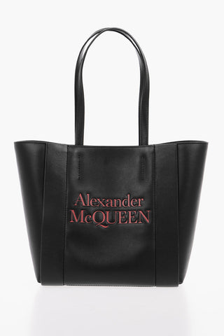 Leather SIGNATURE Tote Bag with Double Handle