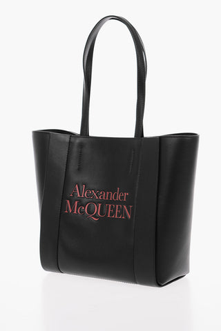 Leather SIGNATURE Tote Bag with Double Handle